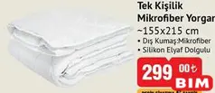 TEK KİŞİLİK MİKROFİBER YORGAN 155X215 CM
